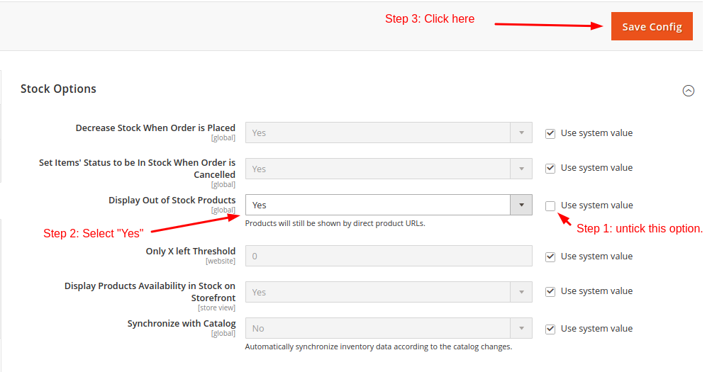 Display Out of Stock products in Magento