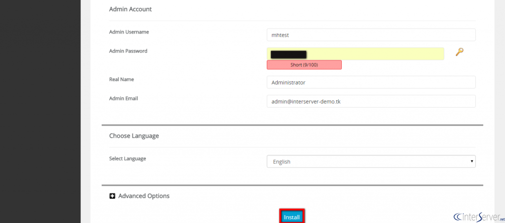 Install Joomla from Softaculous