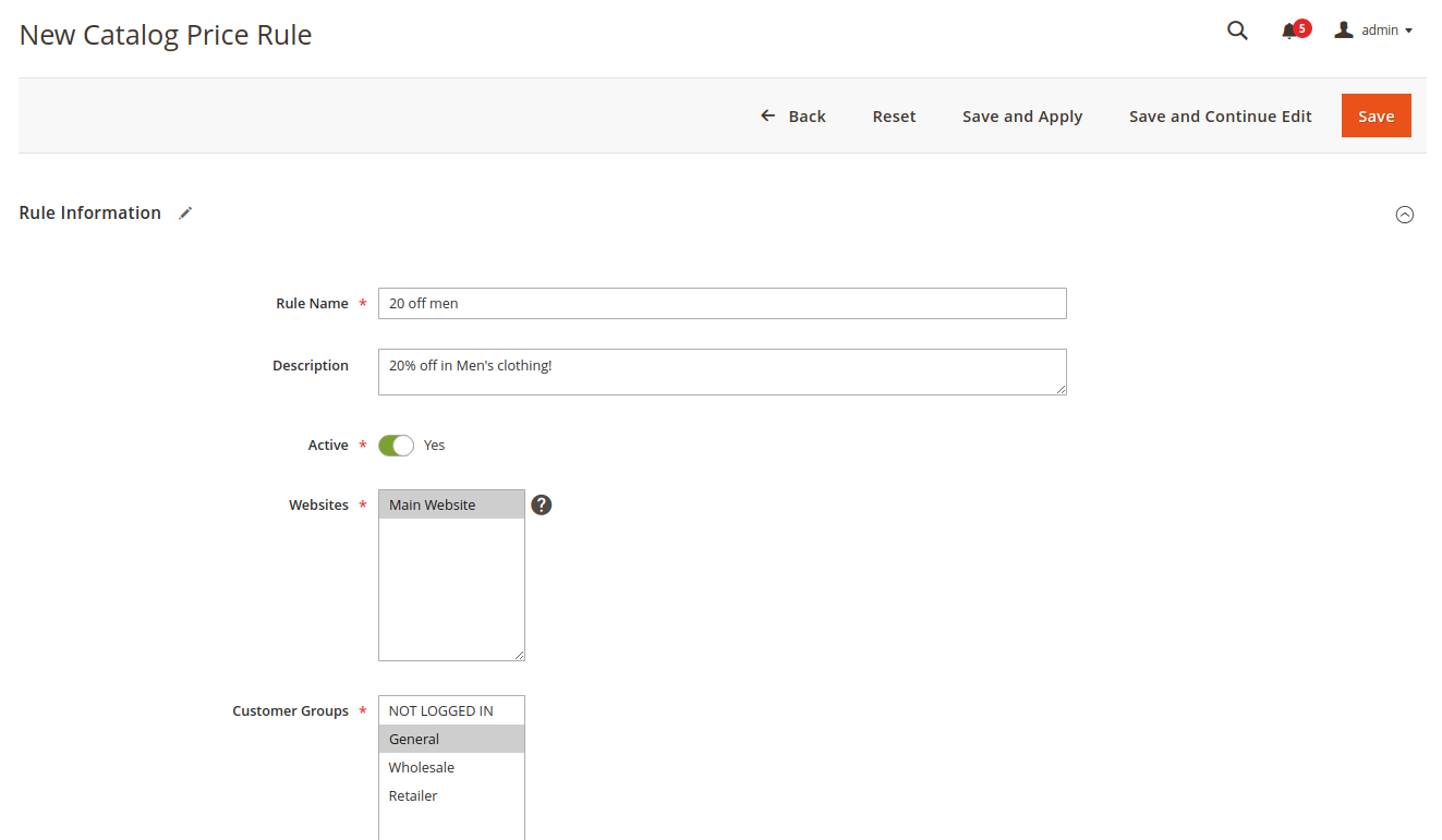 Manage Magento Promo Codes - Step 3