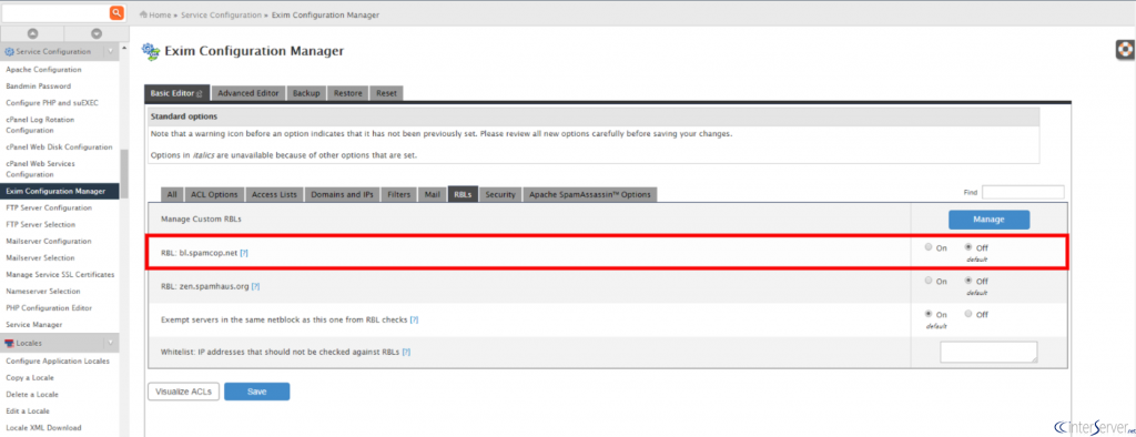 Disable SpamCop