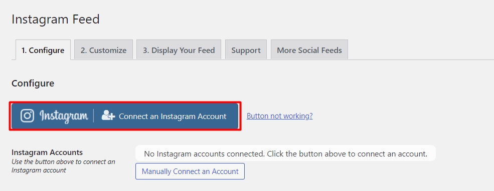 Connect instagram account