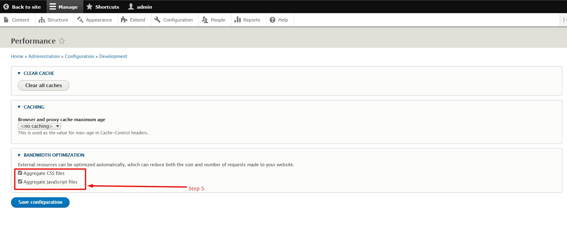 Bandwidth Optimisation in Drupal - Step 5