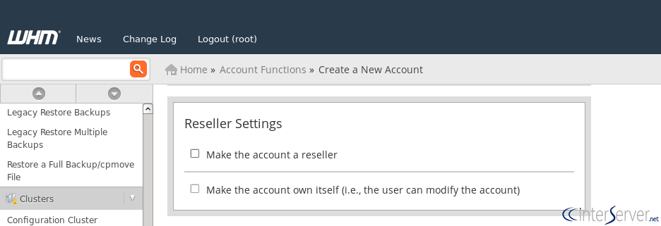 Create cPanel