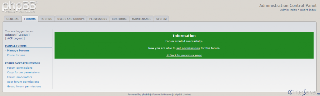 Manage forums in phpBB