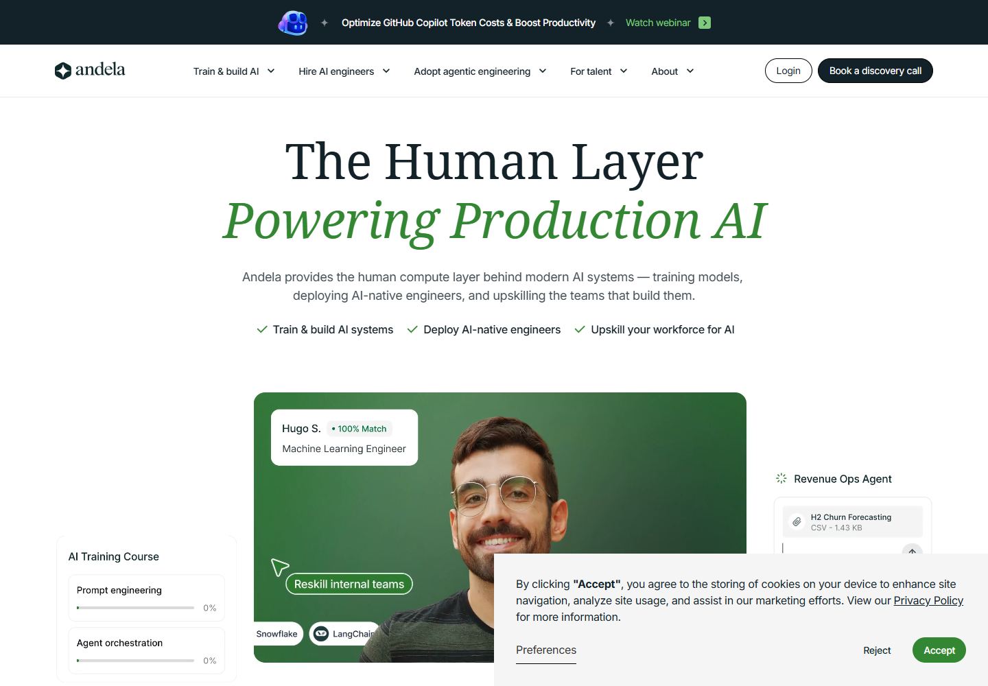 Andela website homepage screenshot