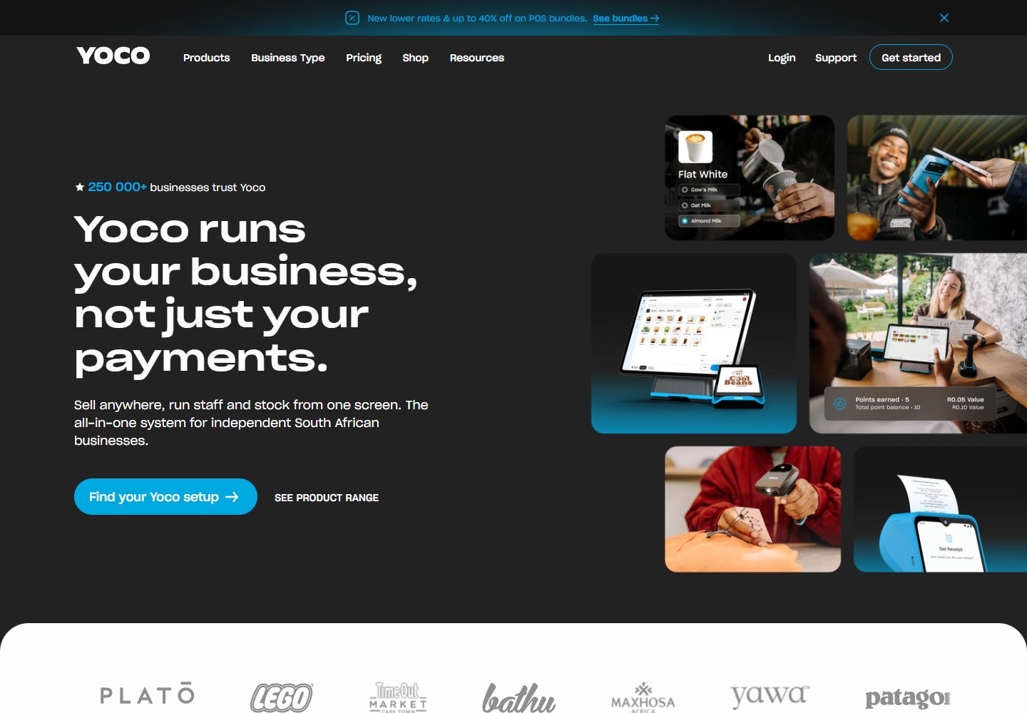Yoco website homepage screenshot